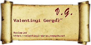 Valentinyi Gergő névjegykártya