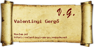 Valentinyi Gergő névjegykártya
